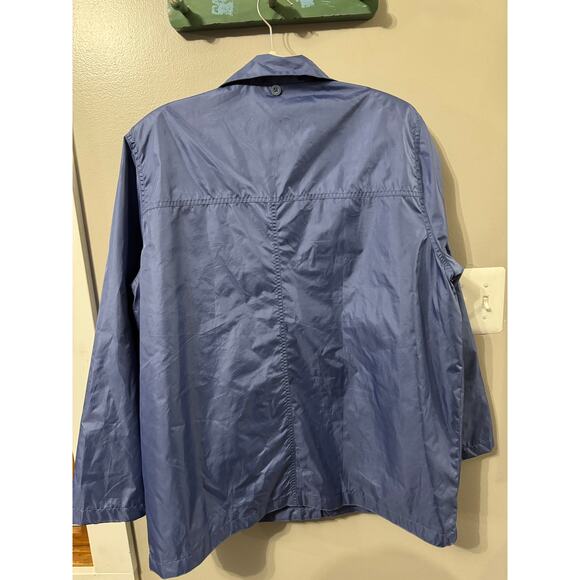 Grandma Chic Vintage 80s Tudor Court by Haband Women's XL Bue Trench Raincoat - Picture 5 of 7